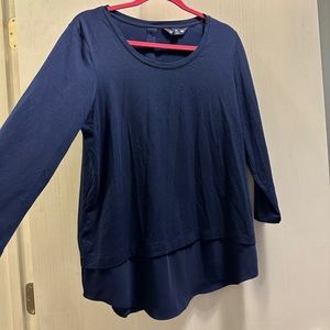 Lands End long sleeve dressy TShirt. Buttons on the back. SZ Med. Sheer bottom.